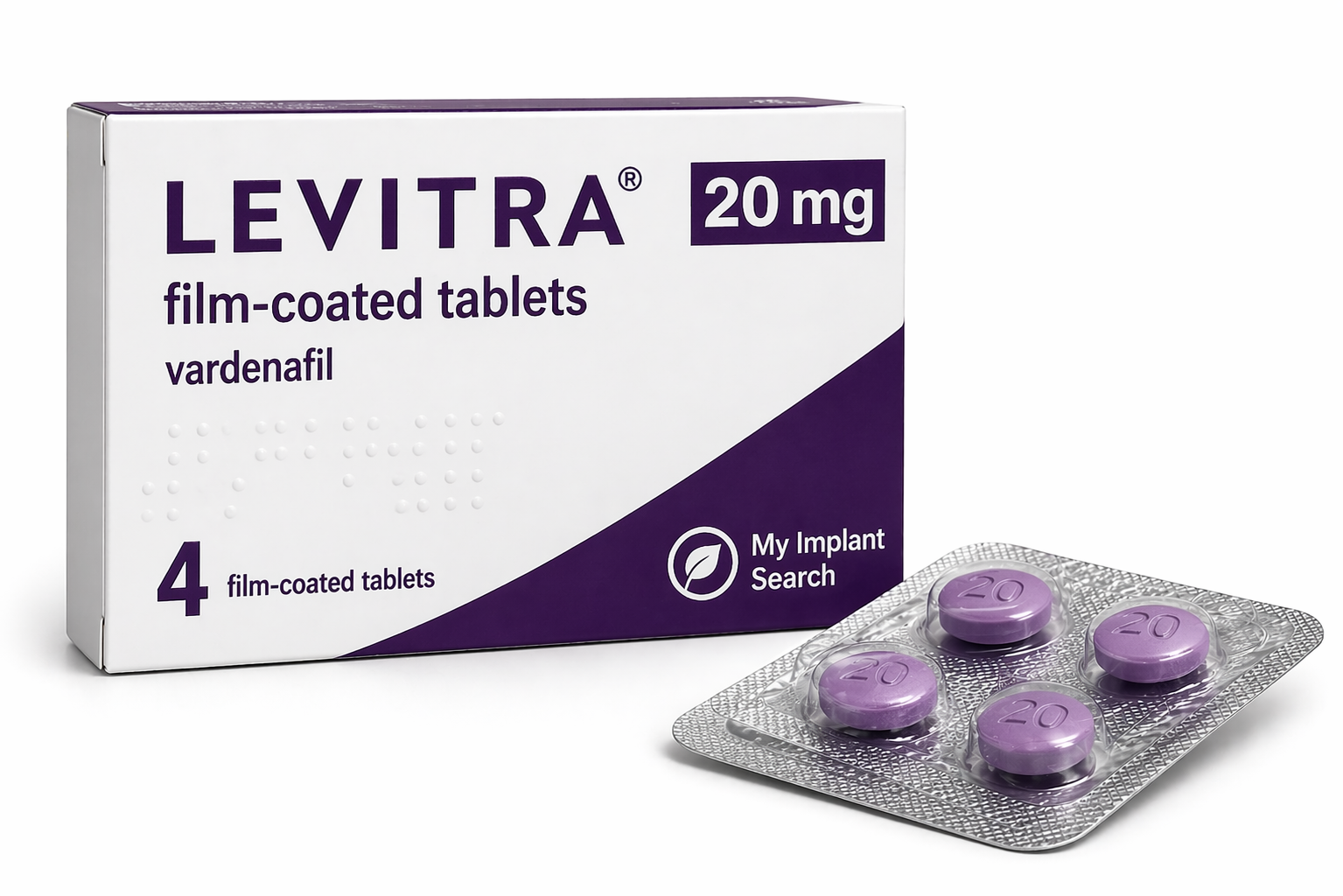 Levitra vardenafil 20 mg product image for online treatment page